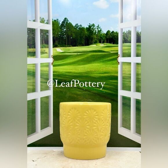Martina Yellow (SM) Ceramic Planter Pot with drainage hole - Picture 1 of 9